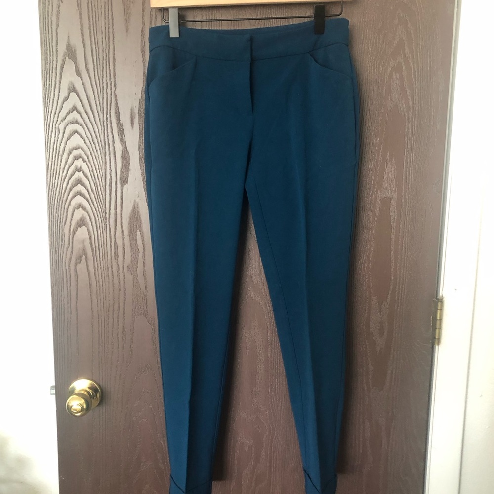 New York & Co size 0 cropped peacock blue dress pants